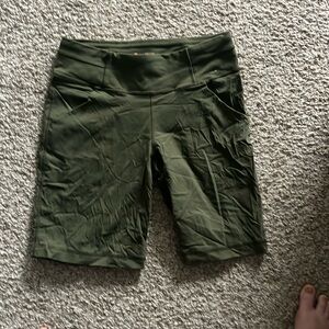 Green athletic shorts